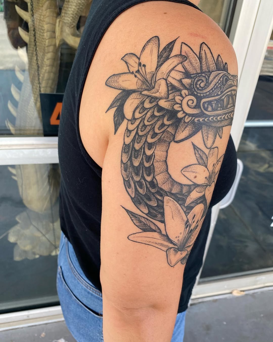 Tattoo by @kylehtattoo — black_and_grey, dotwork