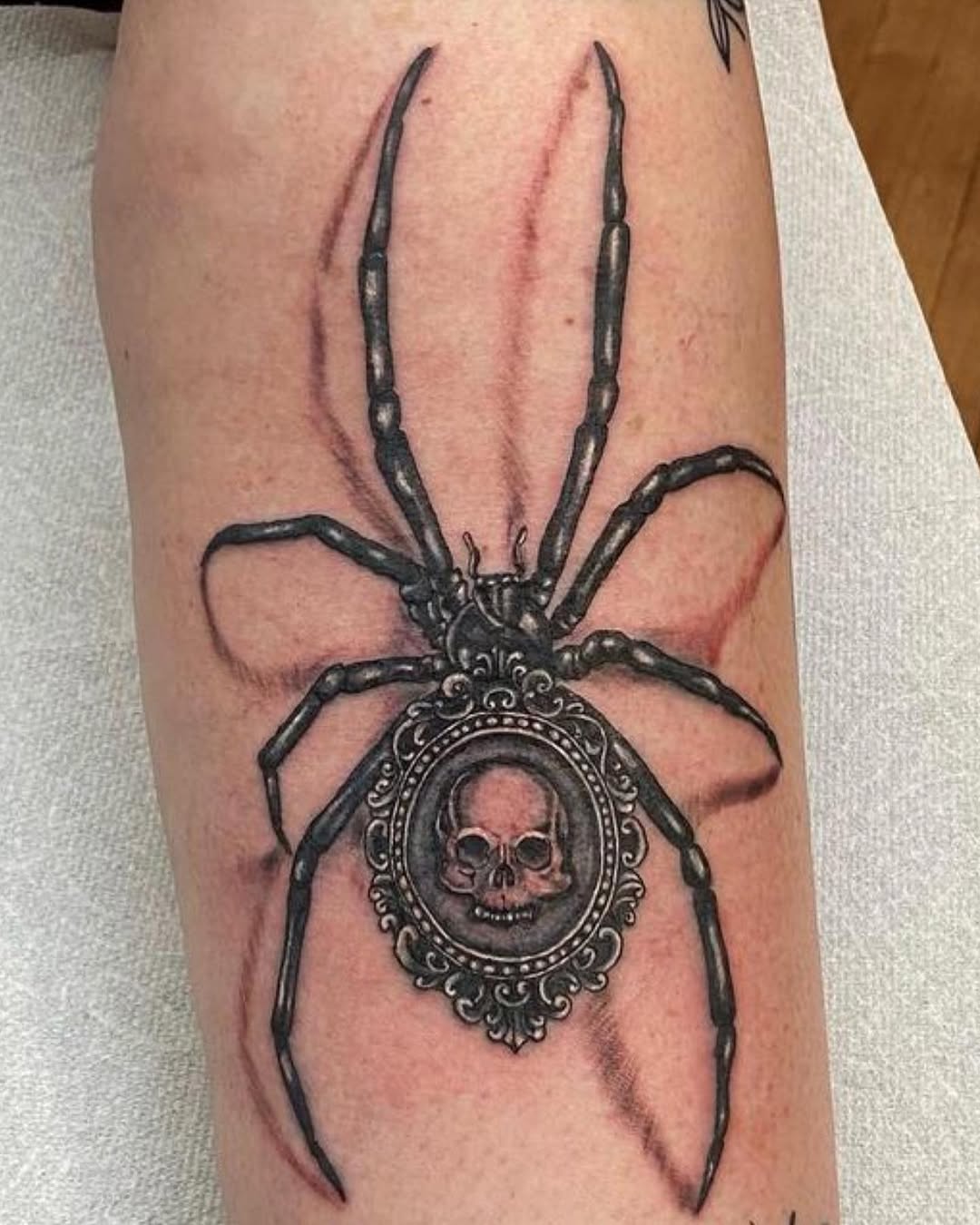Tattoo by @jesscorinnetattoo — realism, dark_realism
