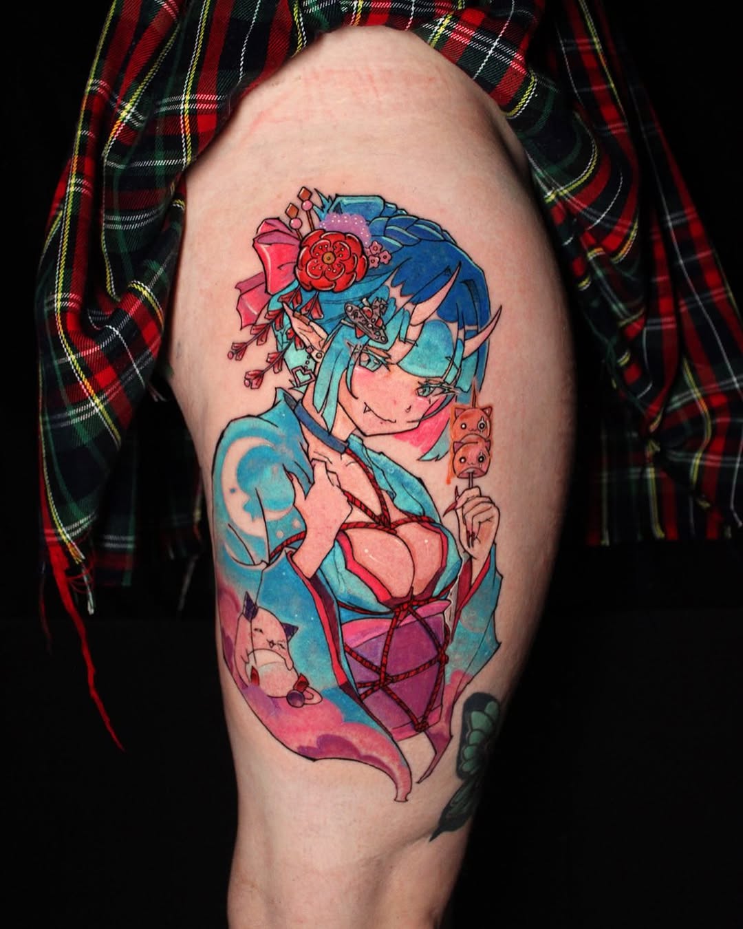 Tattoo by @jonathanharts_ — anime, new_school