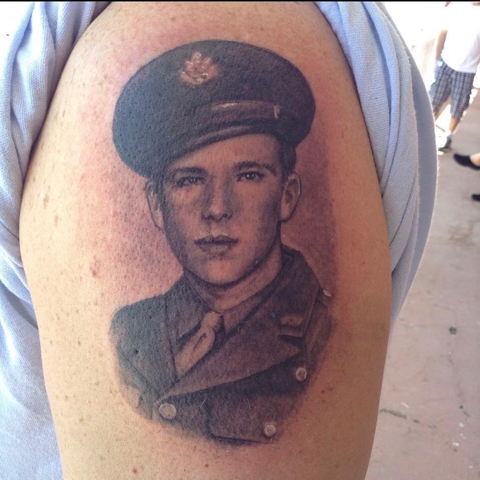 Tattoo by @tattyblasting — realism, black_and_grey