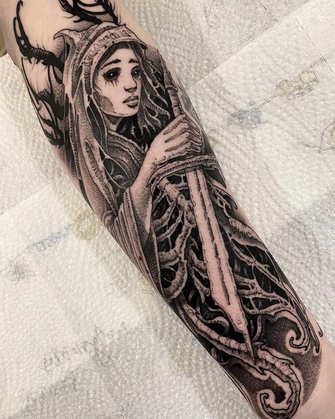 Tattoo by @sflpczk — dark_realism, black_and_grey
