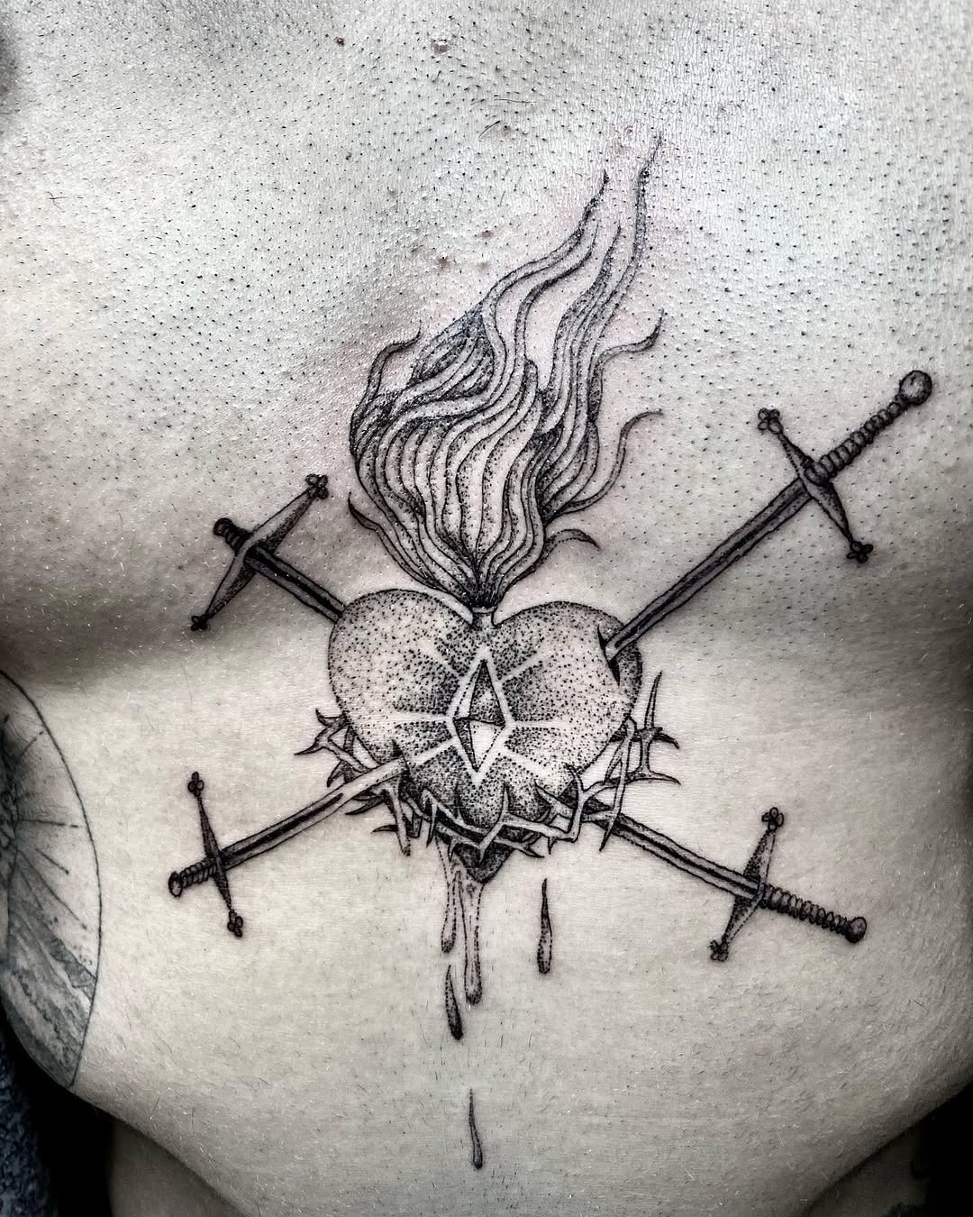 Tattoo by @quinstattoos — blackwork, dotwork