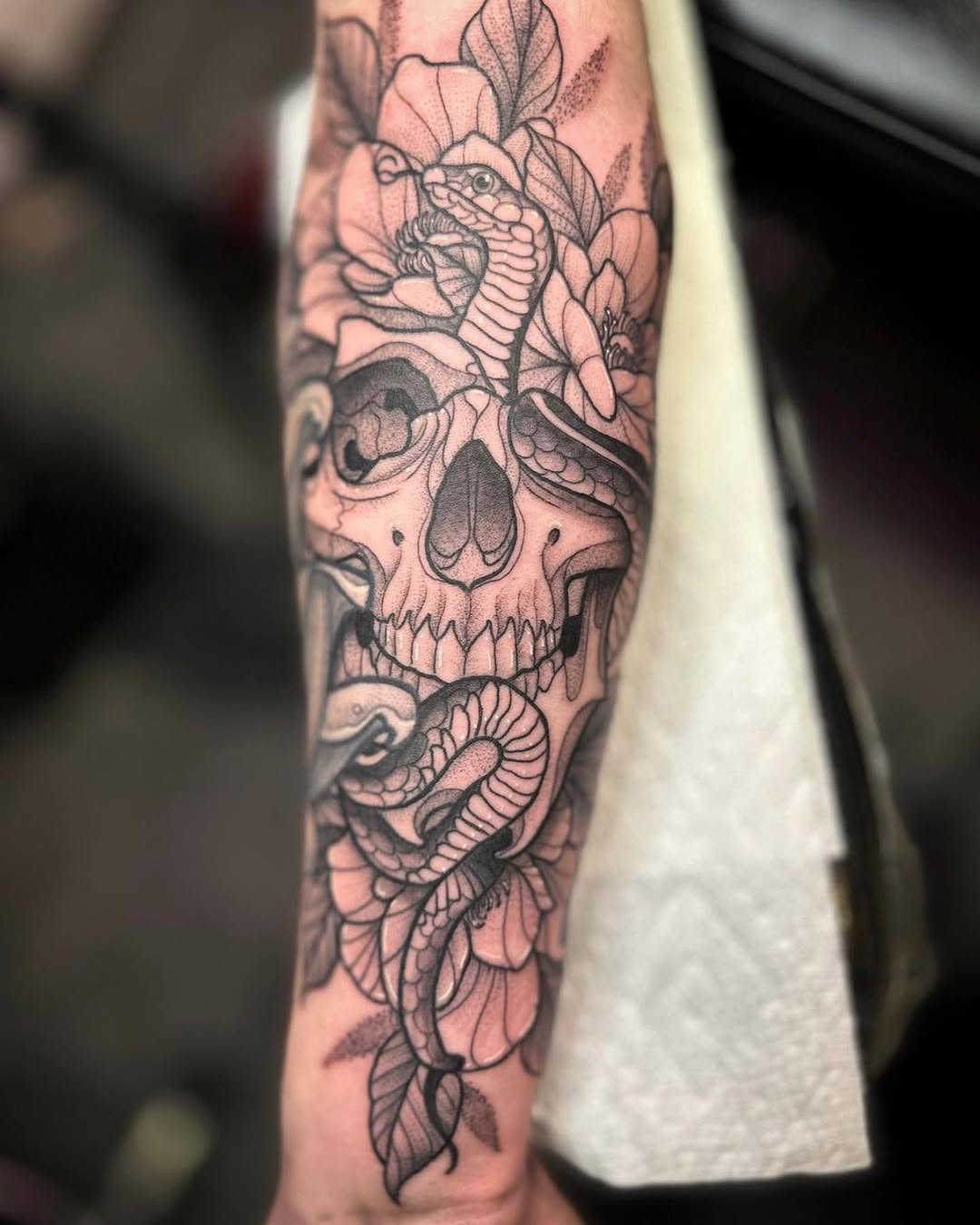 Tattoo by @adam.tattoos — black_and_grey, realism