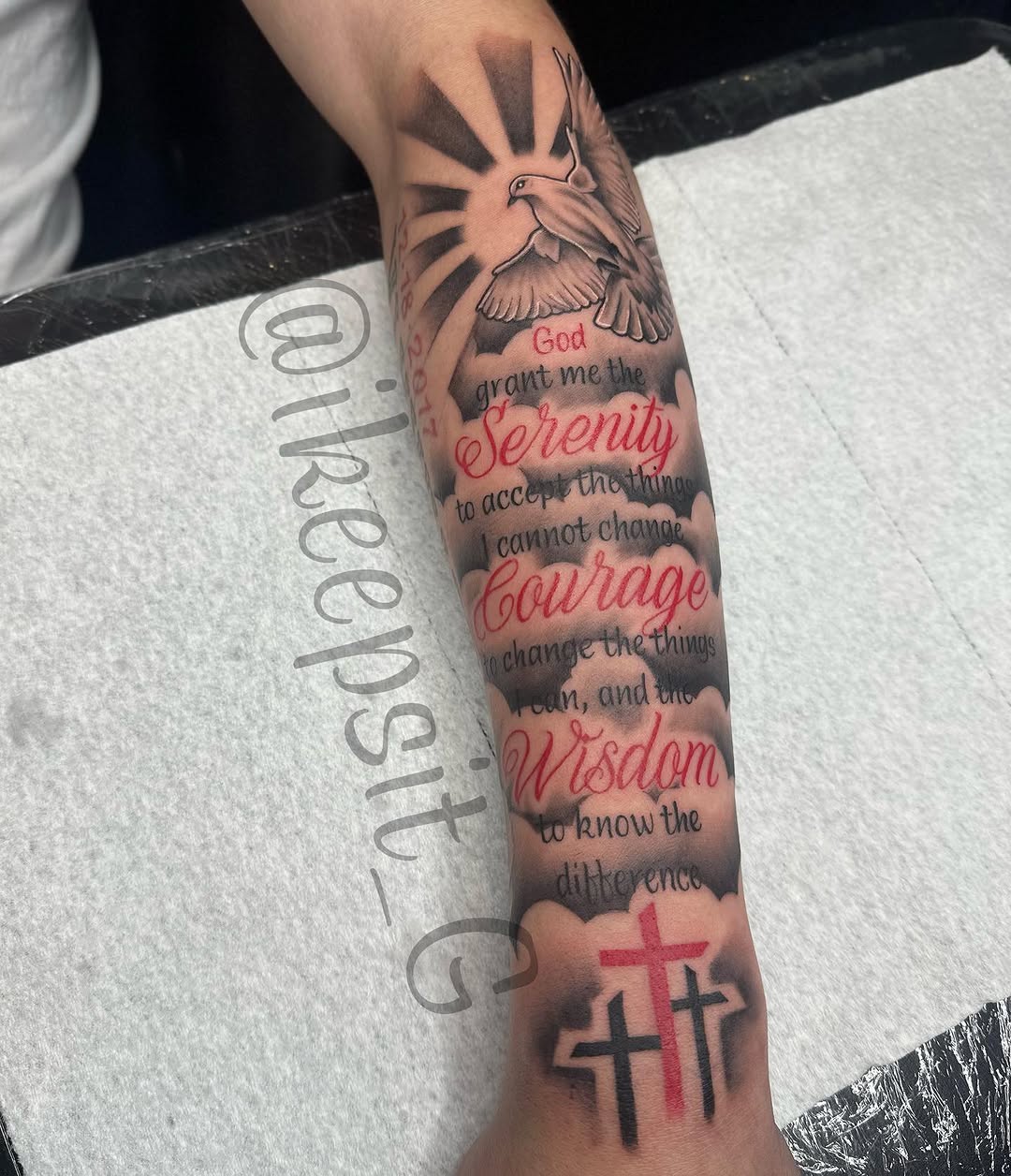 Tattoo by @ikeepsit_g — lettering_script, black_and_grey