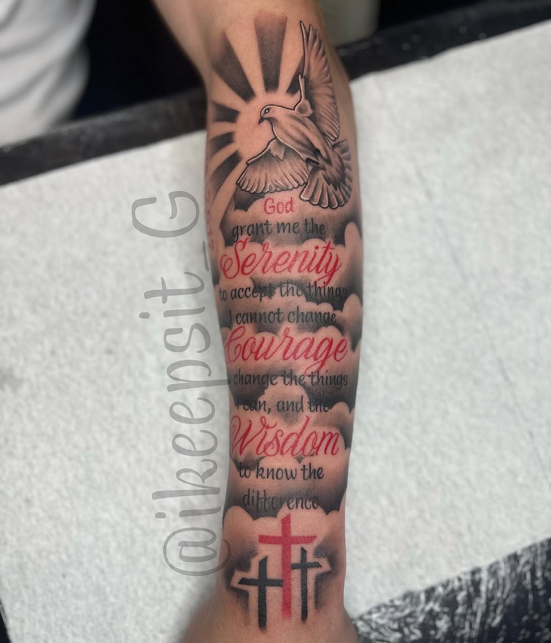 Tattoo by @ikeepsit_g — lettering_script, black_and_grey