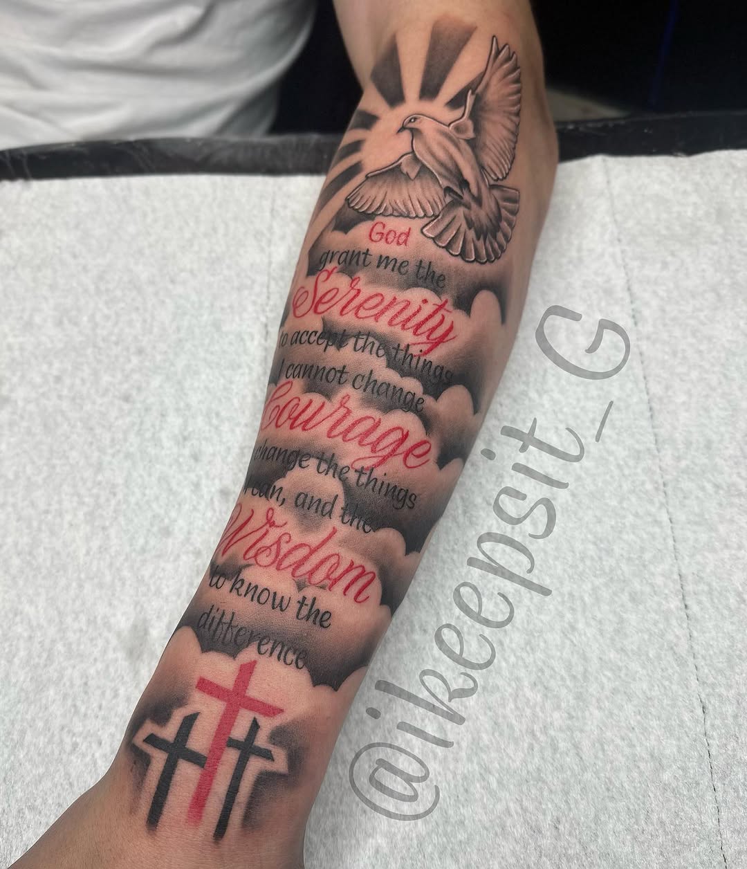 Tattoo by @ikeepsit_g — lettering_script, black_and_grey