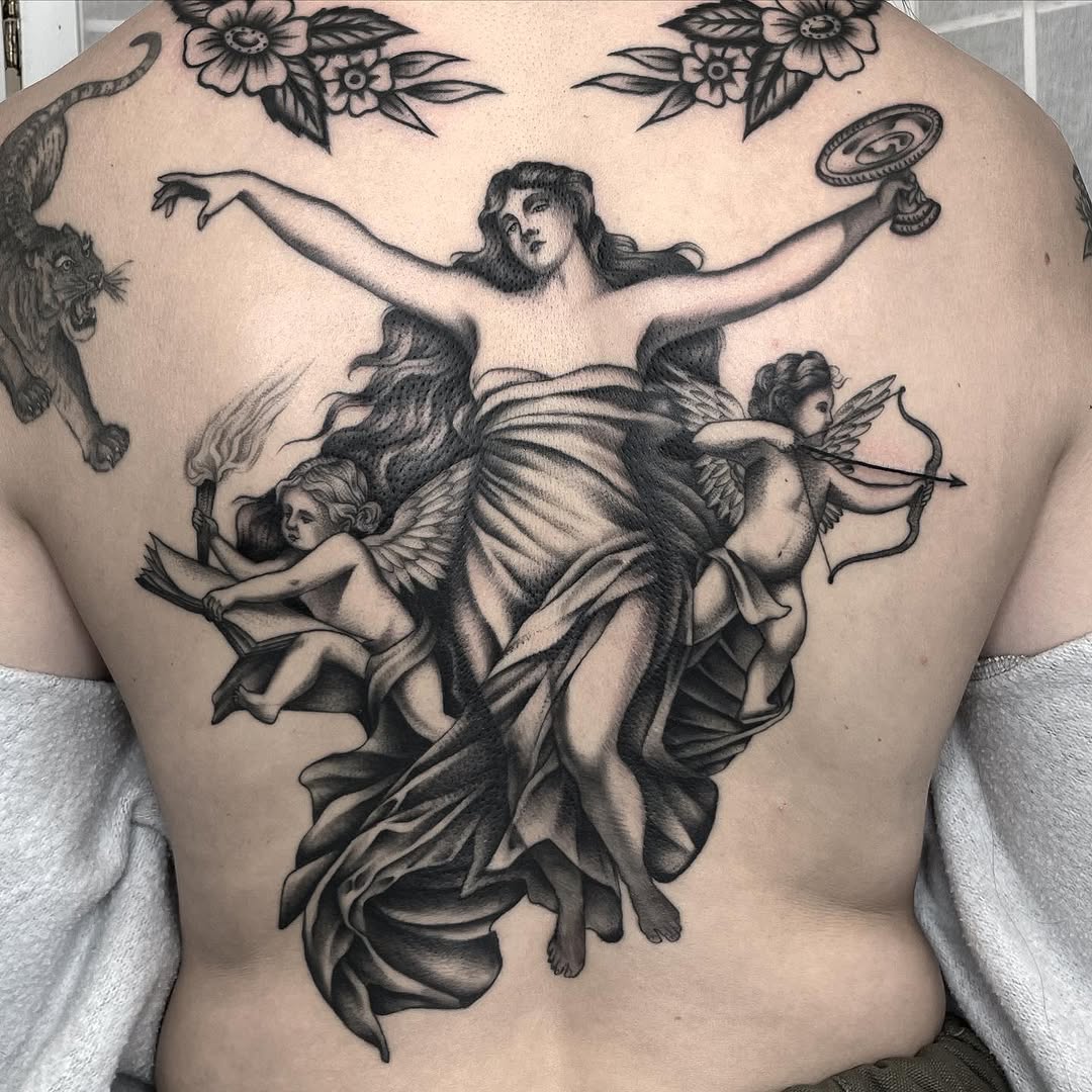 Tattoo by @dakotatattoo — realism, black_and_grey