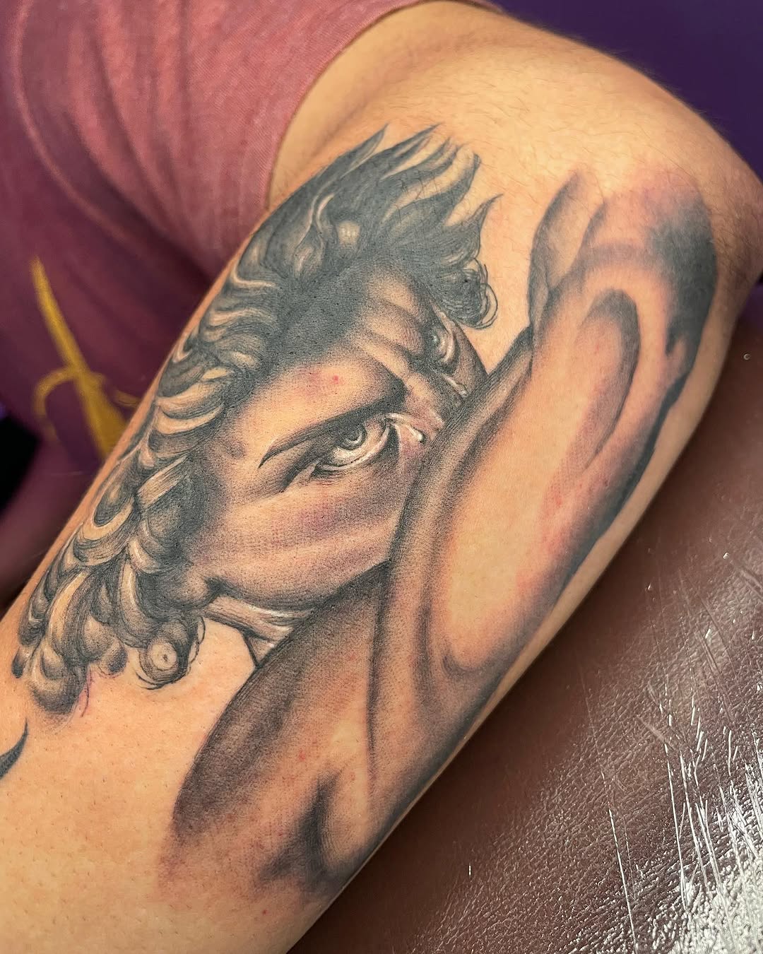 Tattoo by @hoppin.ink — realism, black_and_grey