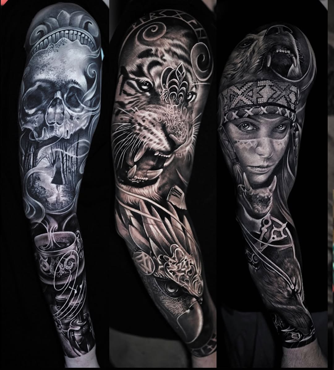 Tattoo by @4evertattoo_ink β realism, black_and_grey
