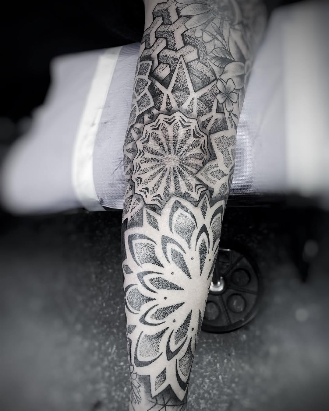 Tattoo by @lostshawntatz — geometric, dotwork