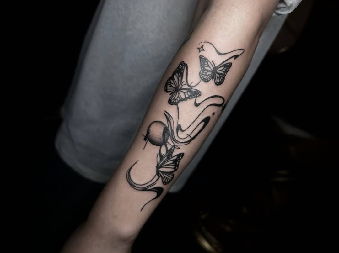 Tattoo by @gaoq.tattoo — fine_line, black_and_grey