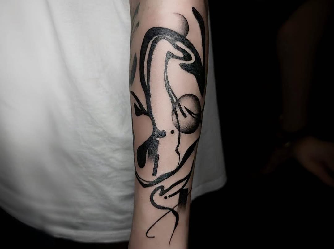 Tattoo by @gaoq.tattoo — blackwork, abstract