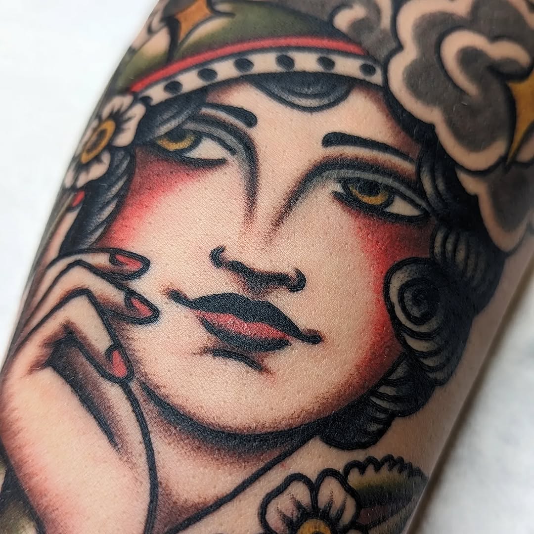 Tattoo by @jessicadoestattoos — american_traditional, neo_traditional