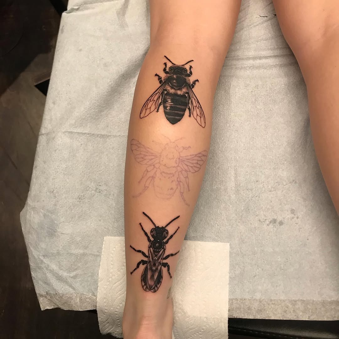 Tattoo by @velvet.snails — realism, black_and_grey