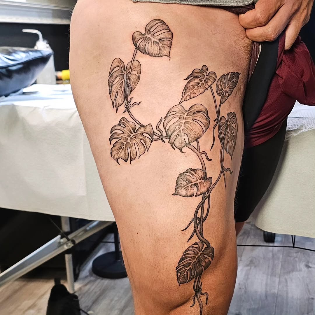 Tattoo by @mewskaadri — dotwork
