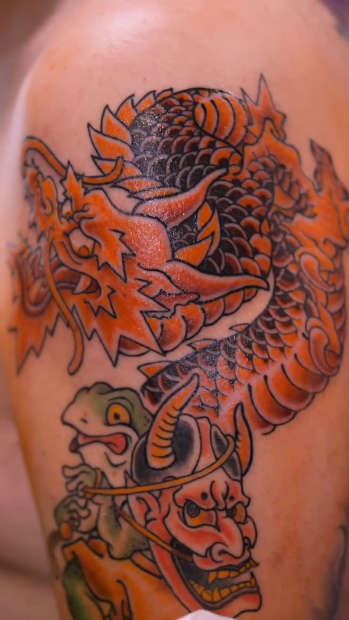 Tattoo by @dripping_moustache — japanese_irezumi, black_and_grey