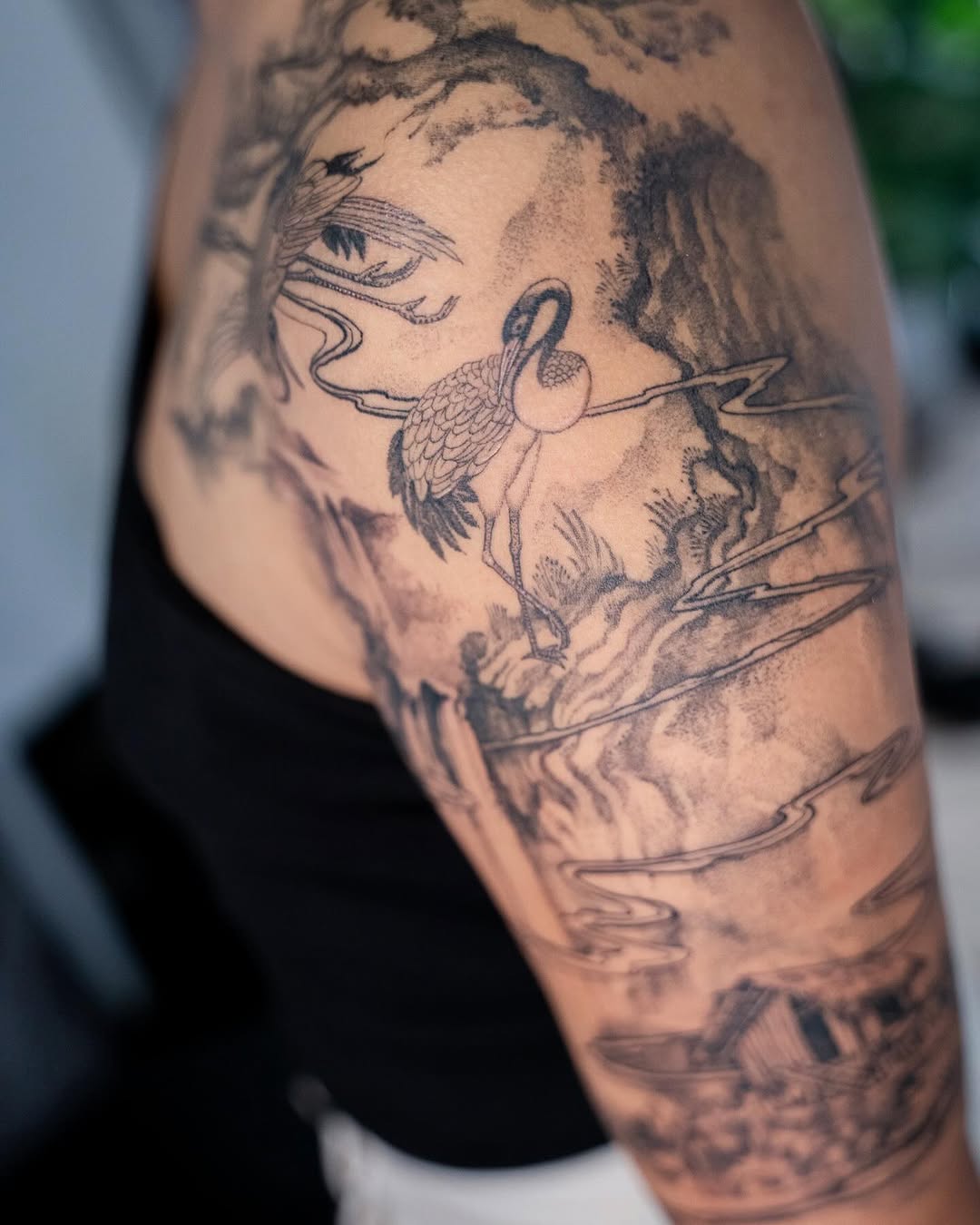 Tattoo by @tattoosbytri — japanese_irezumi, black_and_grey