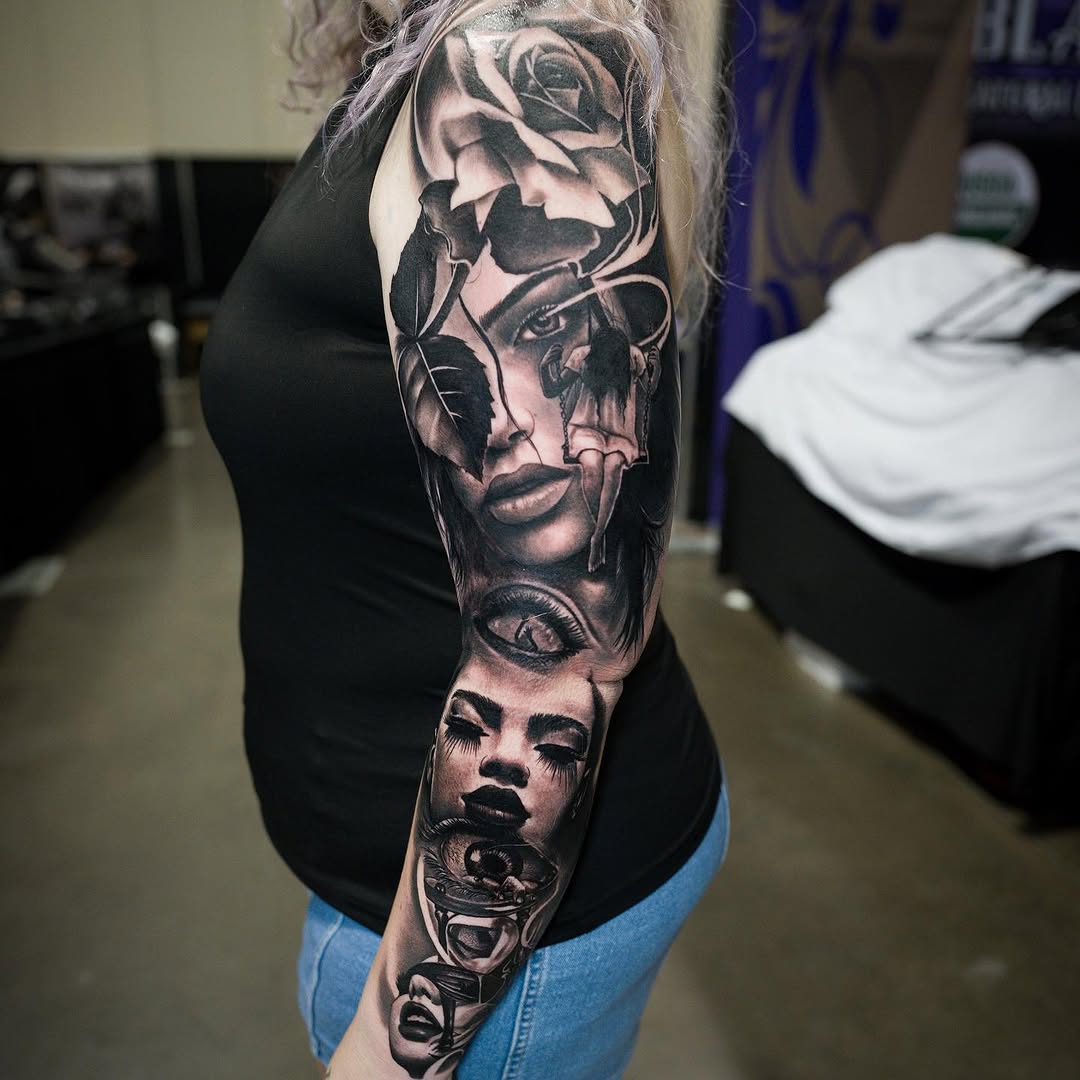 Tattoo by @satchmoe_art — realism, black_and_grey