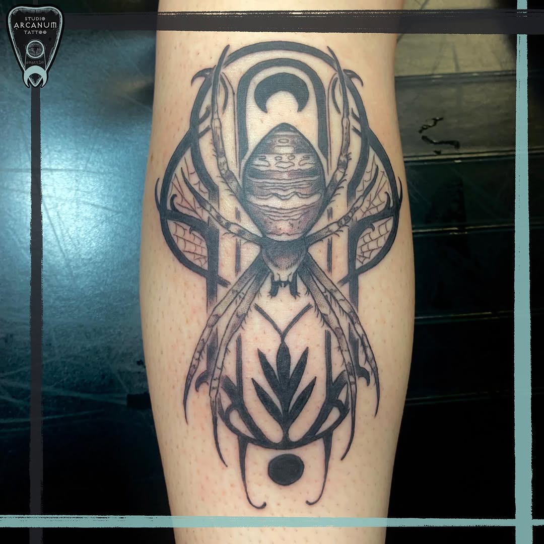 Tattoo by @maggieatattoo — black_and_grey, ornamental