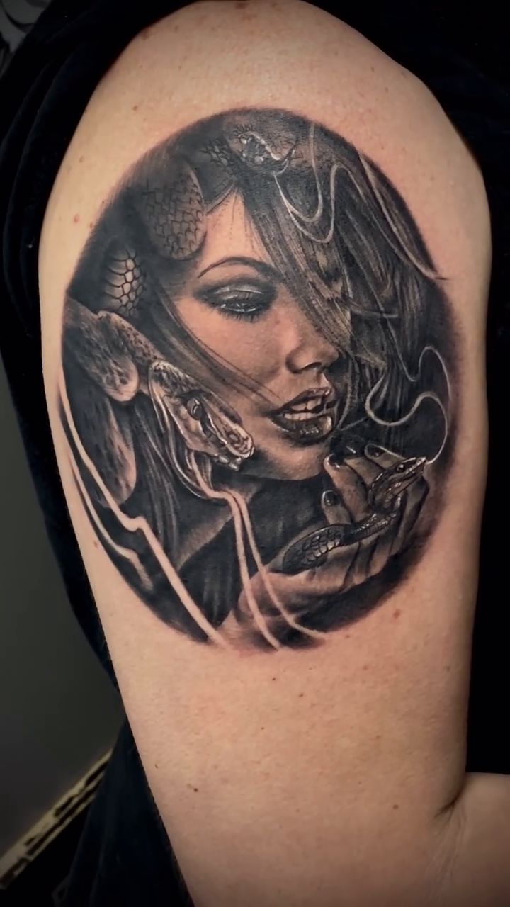 Tattoo by @charlieinkmanrobbins — realism, black_and_grey