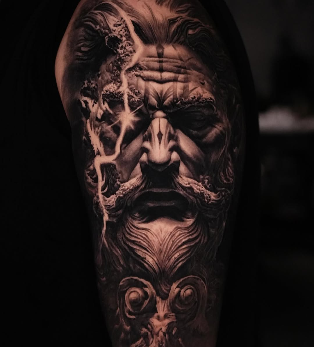 Tattoo by @umzii__tattoo — realism, black_and_grey