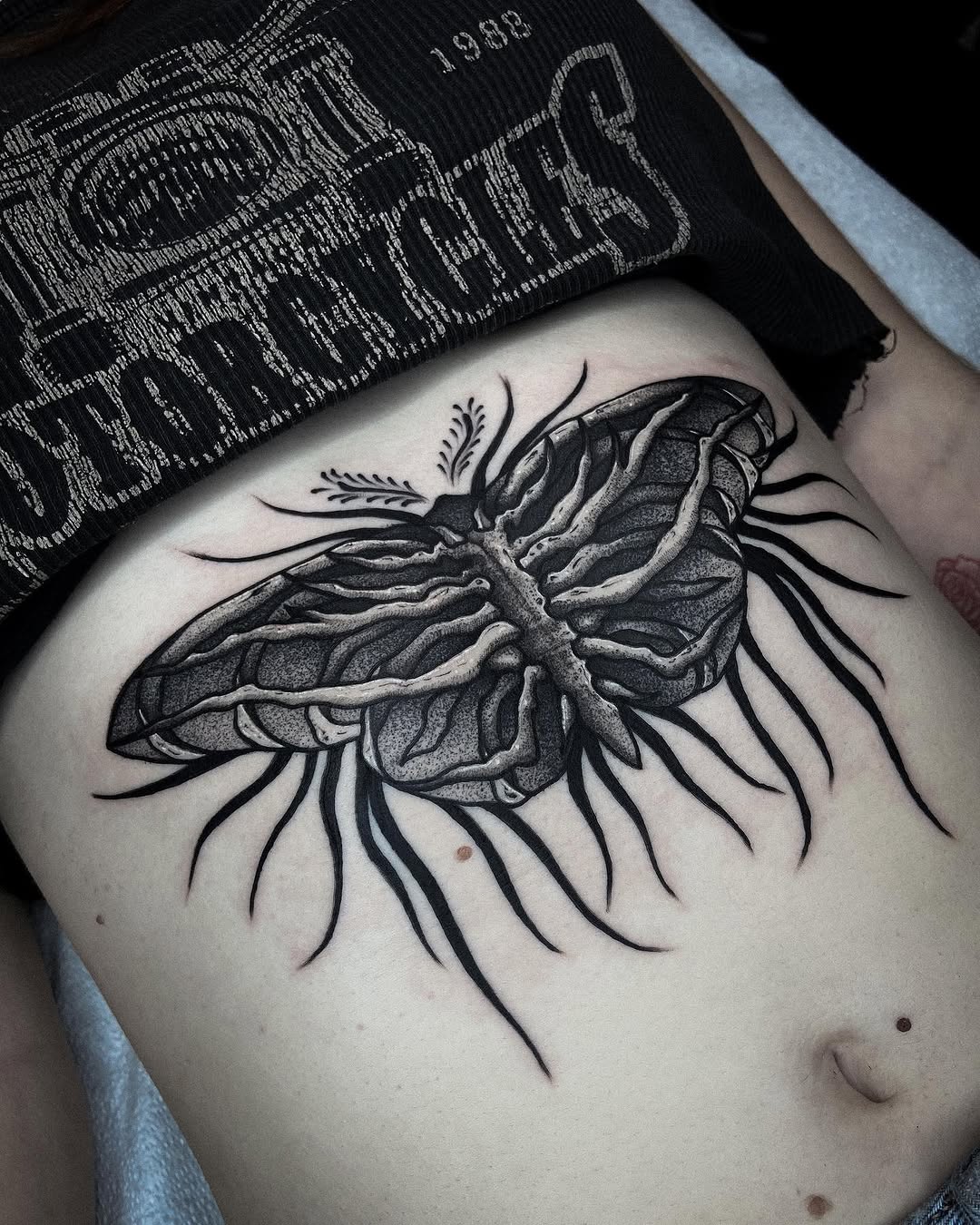 Tattoo by @bunche_tattoo โ black_and_grey, dotwork