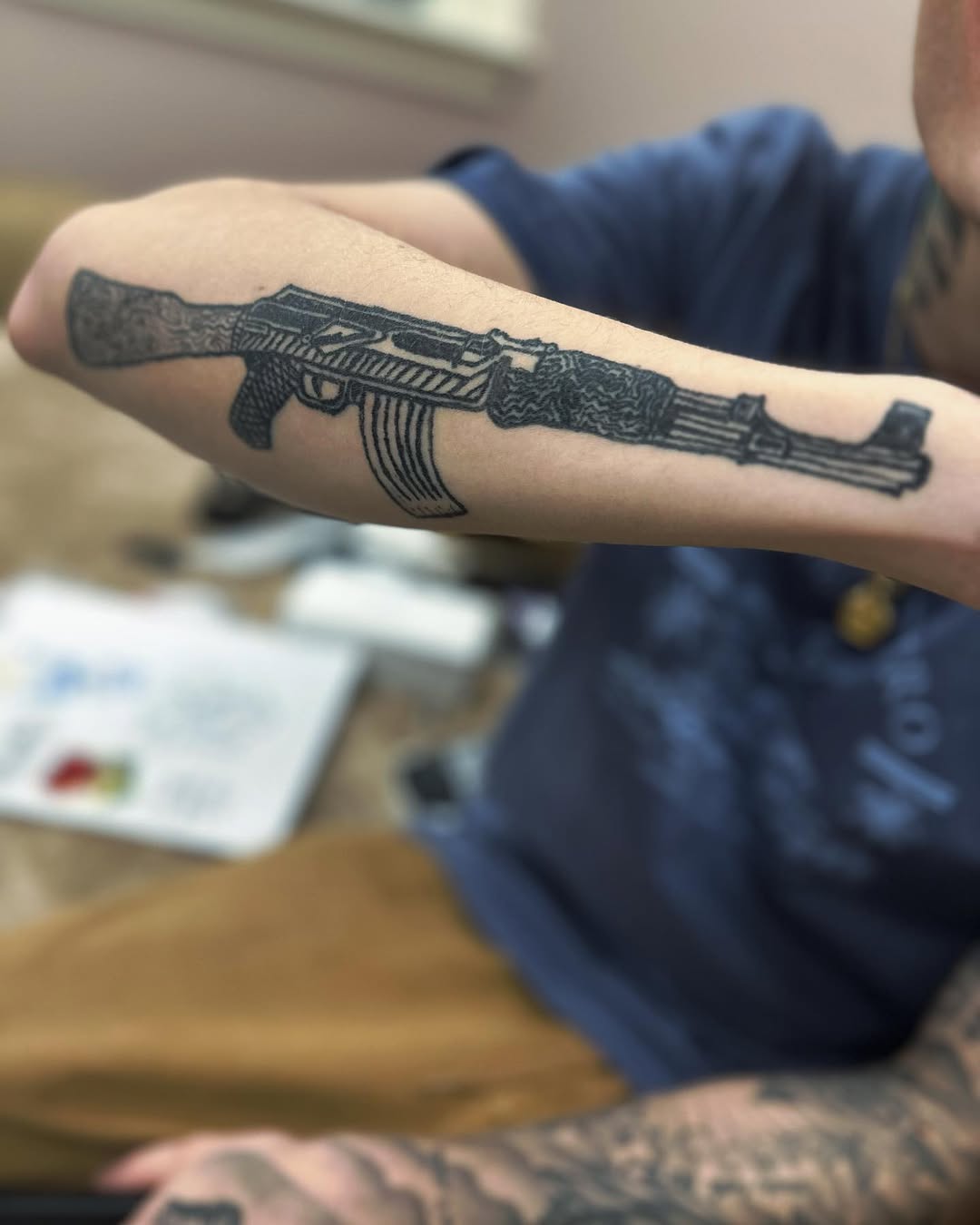 Tattoo by @silkyinks — illustrative, blackwork