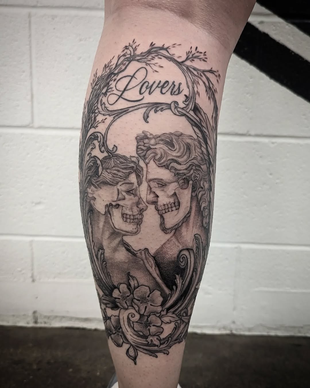 Tattoo by @krystamctattoos111 — dark_realism, lettering_script