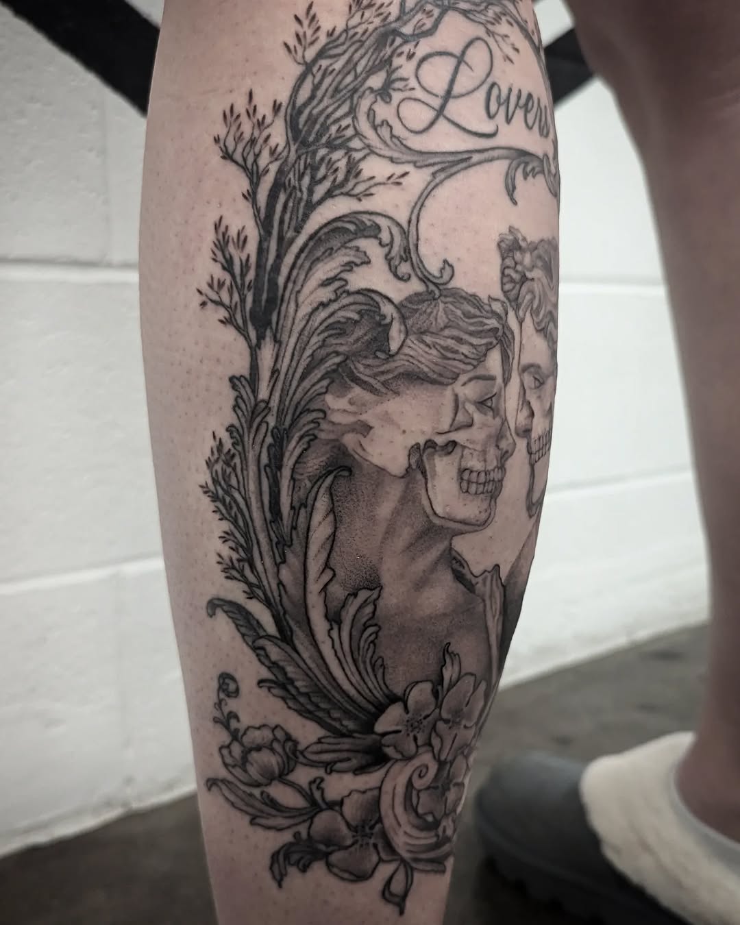 Tattoo by @krystamctattoos111 — black_and_grey, realism