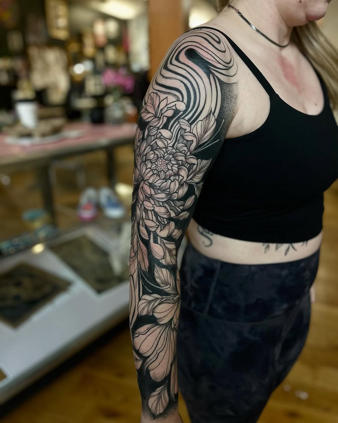 Tattoo by @chloeinknart — black_and_grey, blackwork