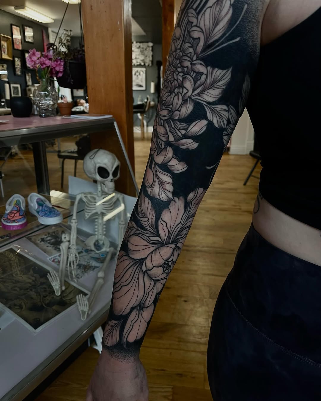 Tattoo by @chloeinknart — black_and_grey, blackwork
