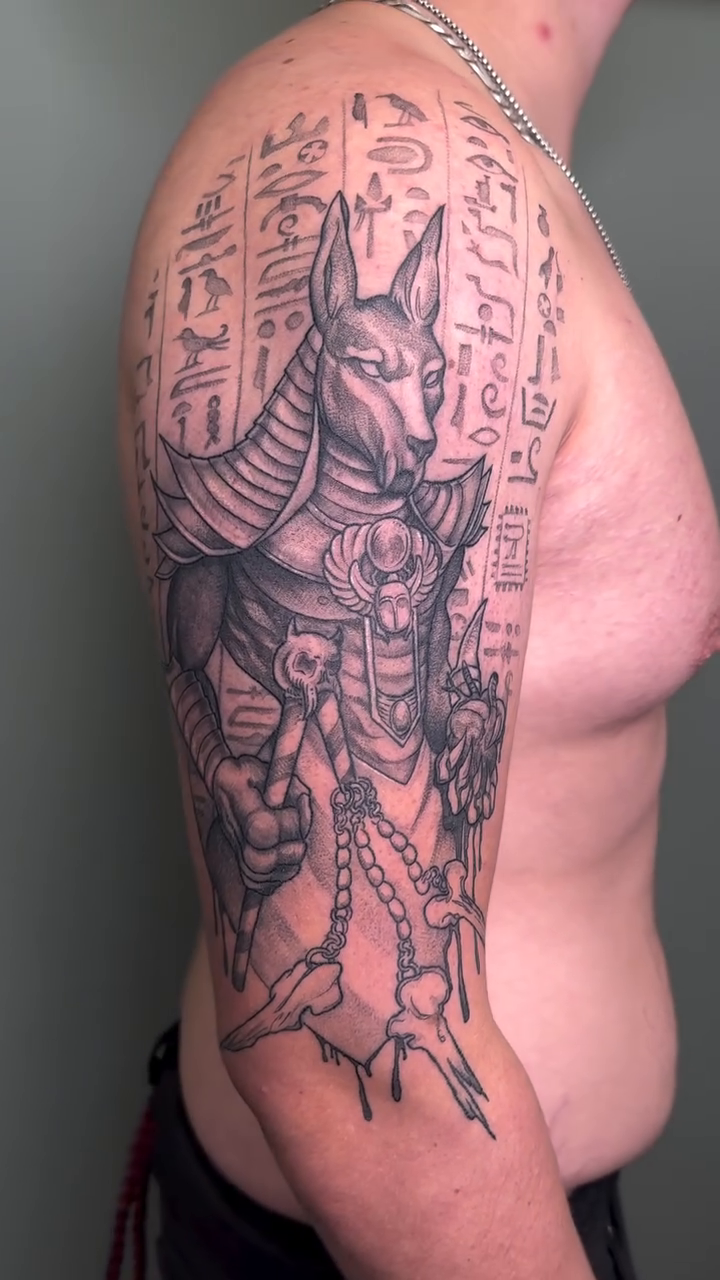Tattoo by @hunterdoestattoos — black_and_grey, realism