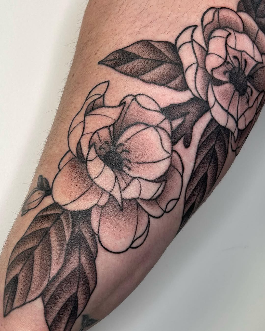 Tattoo by @cicadanymph — black_and_grey, dotwork