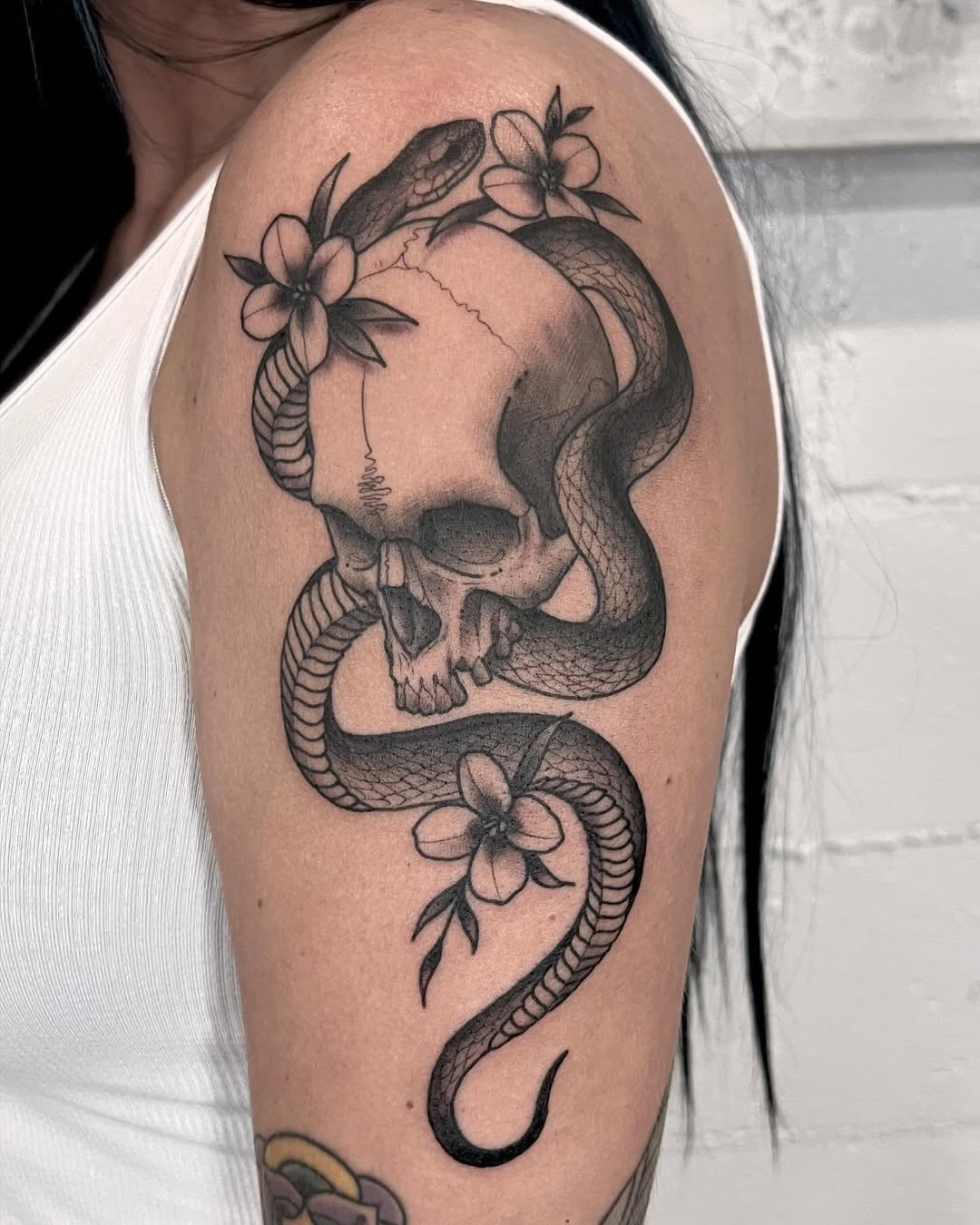Tattoo by @drewfostertattoo — black_and_grey, realism