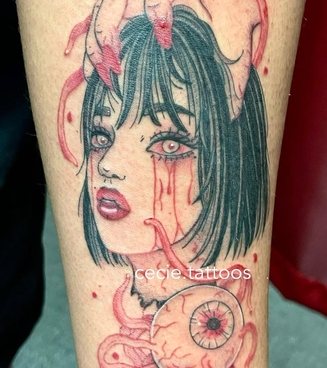 Tattoo by @cecie.tattoos — dark_realism, illustrative