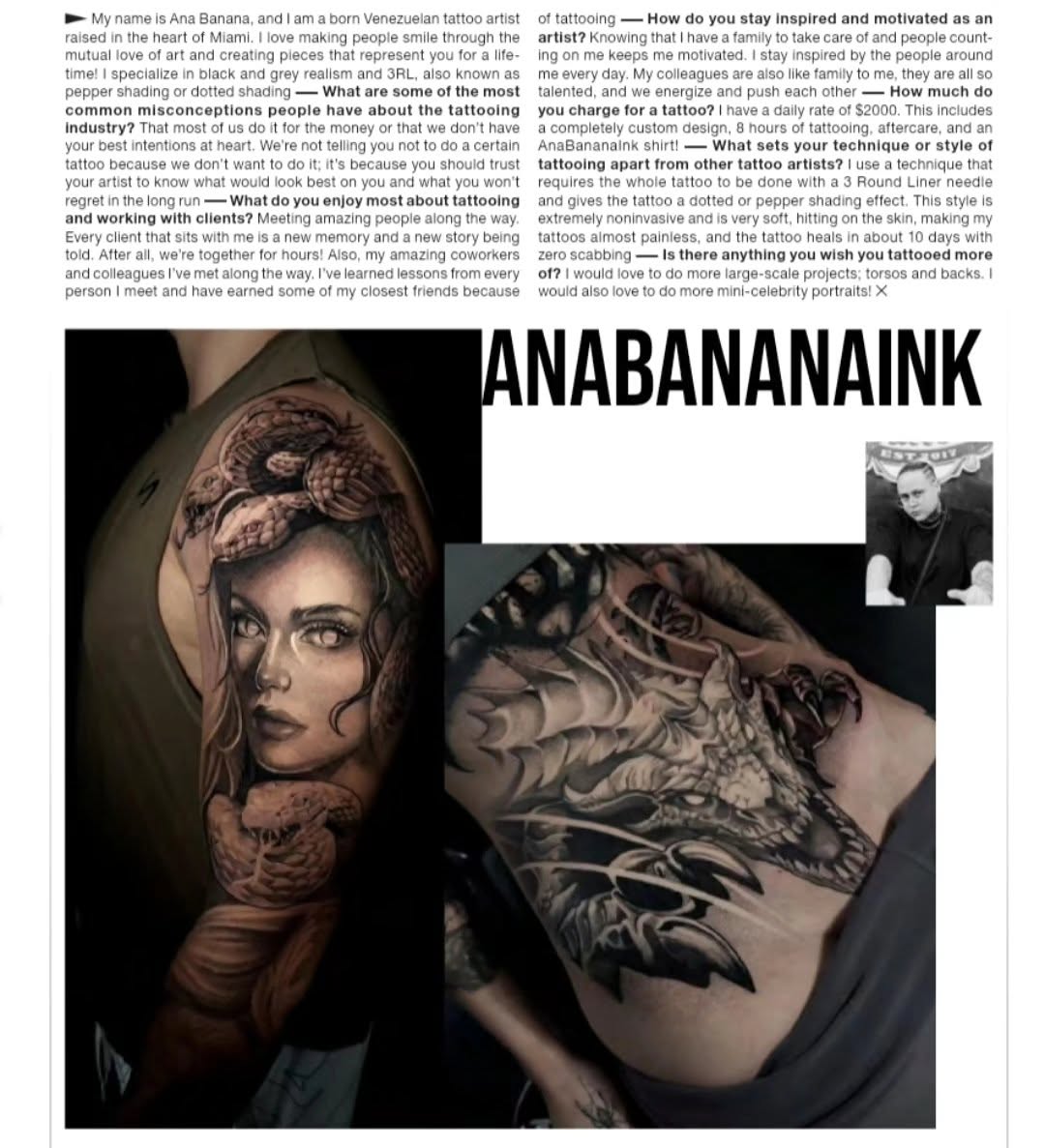 Tattoo by @anabananaink — black_and_grey, realism