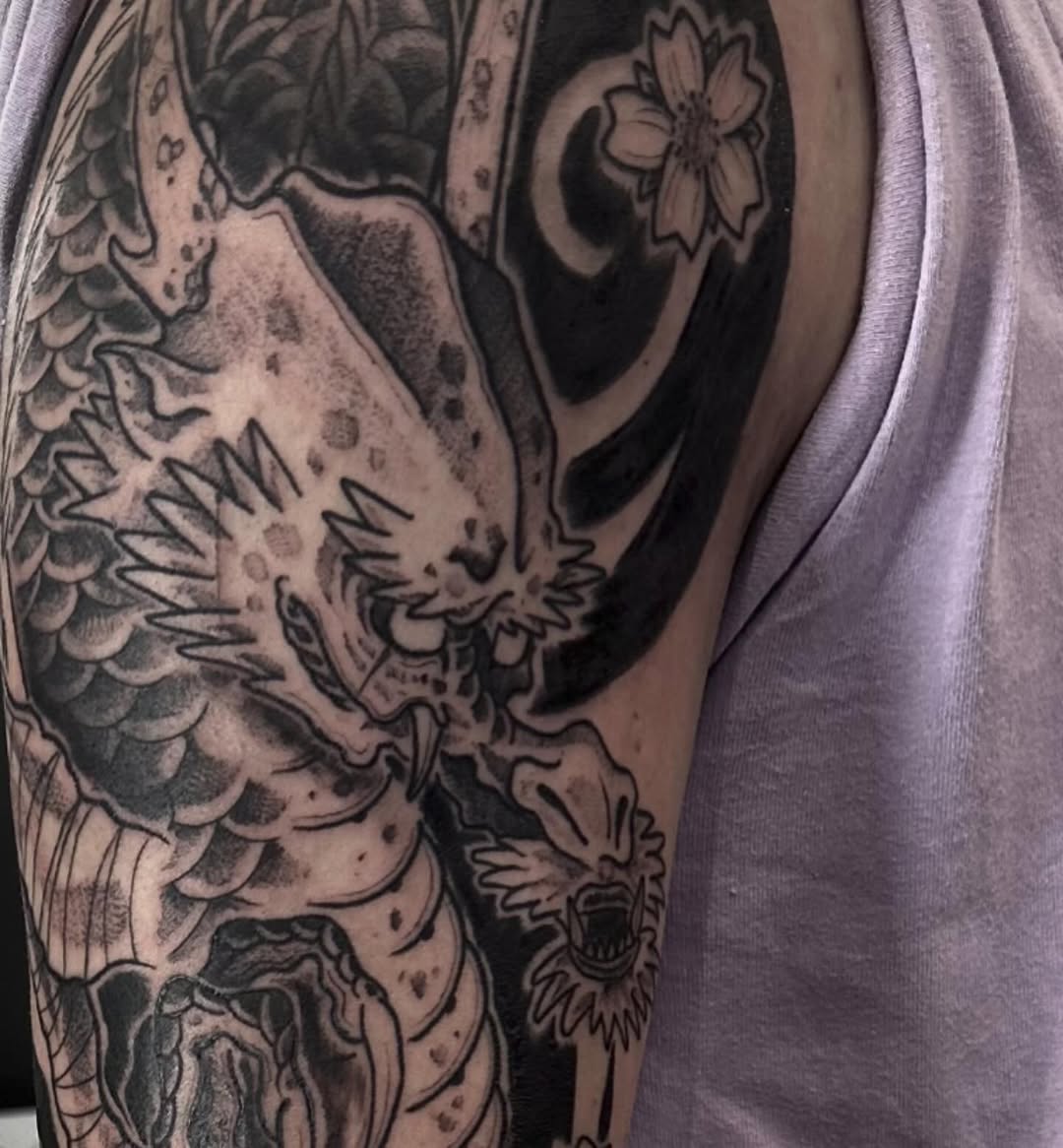 Tattoo by @tristvn_ttt โ japanese_irezumi, black_and_grey