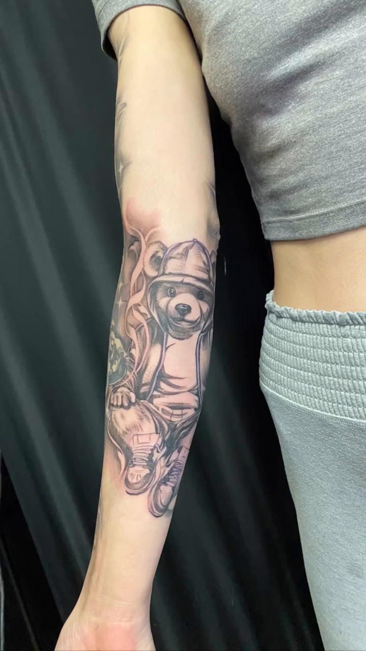 Tattoo by @midnight_club_rarijunior — black_and_grey, realism