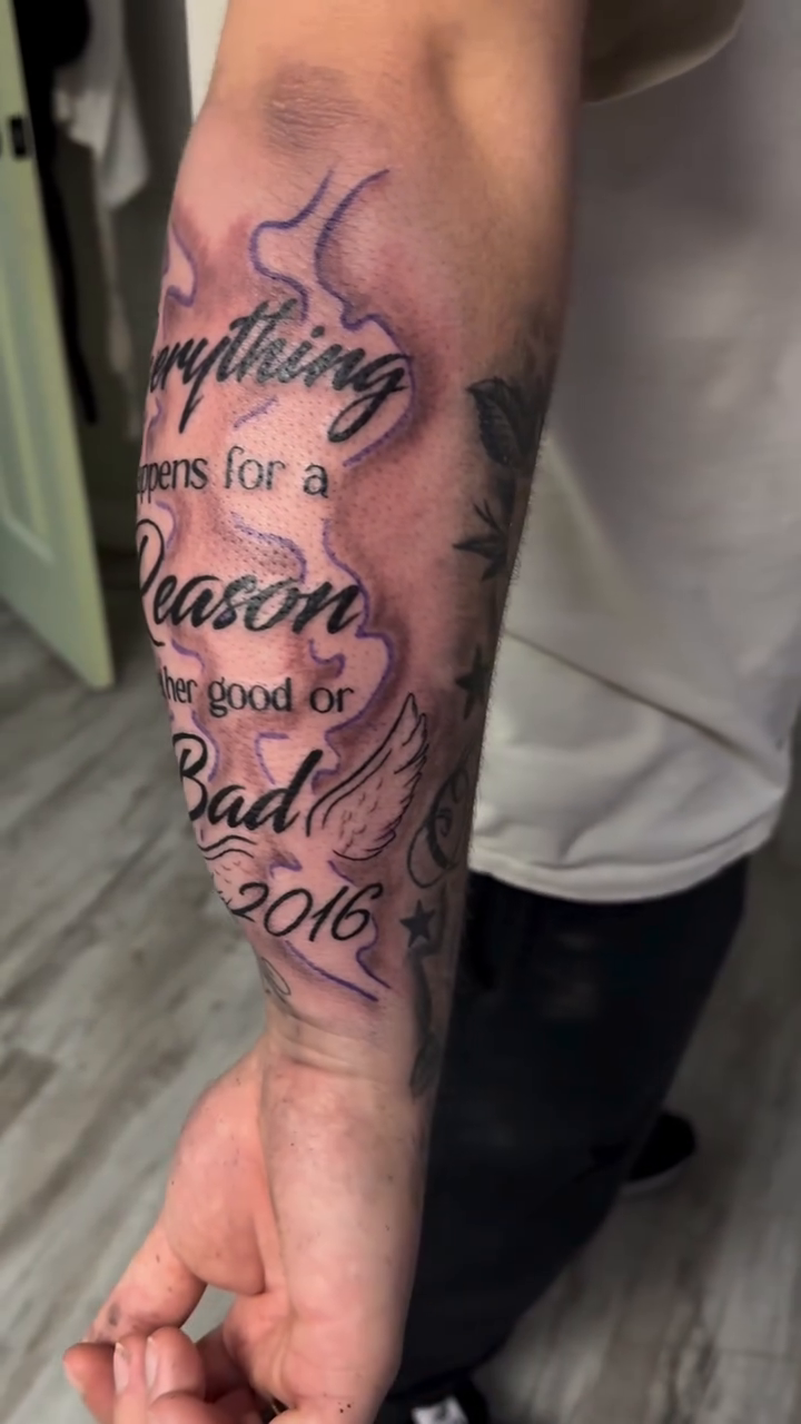 Tattoo by @tattoosbylu216 — lettering_script