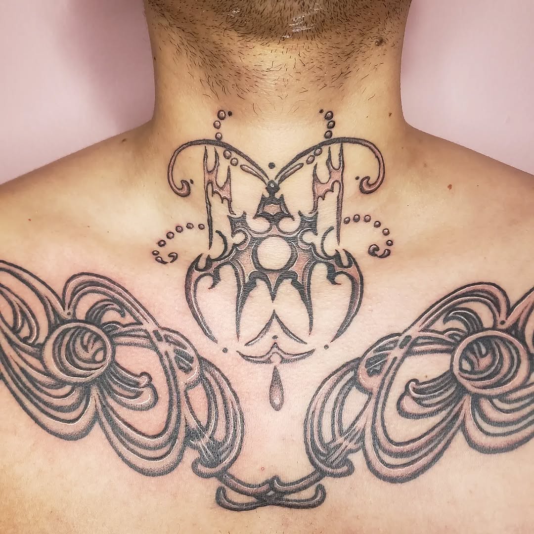 Tattoo by @chainveil.tattoo — ornamental, illustrative