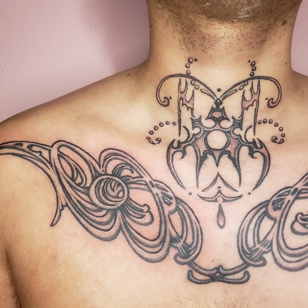 Tattoo by @chainveil.tattoo — ornamental, black_and_grey