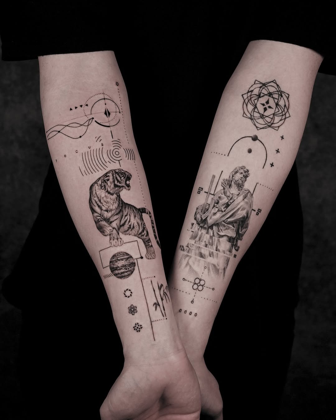 Tattoo by @jz_inker — realism, geometric