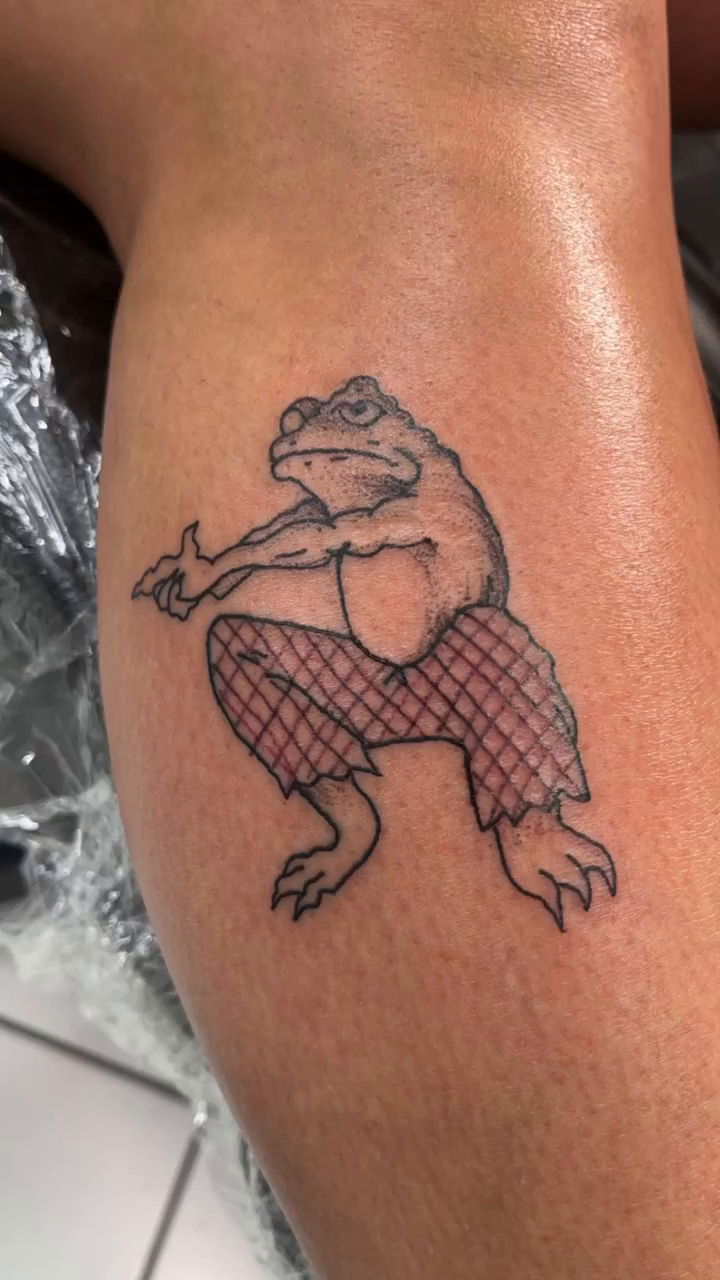Tattoo by @frankie_sodapop — illustrative, black_and_grey
