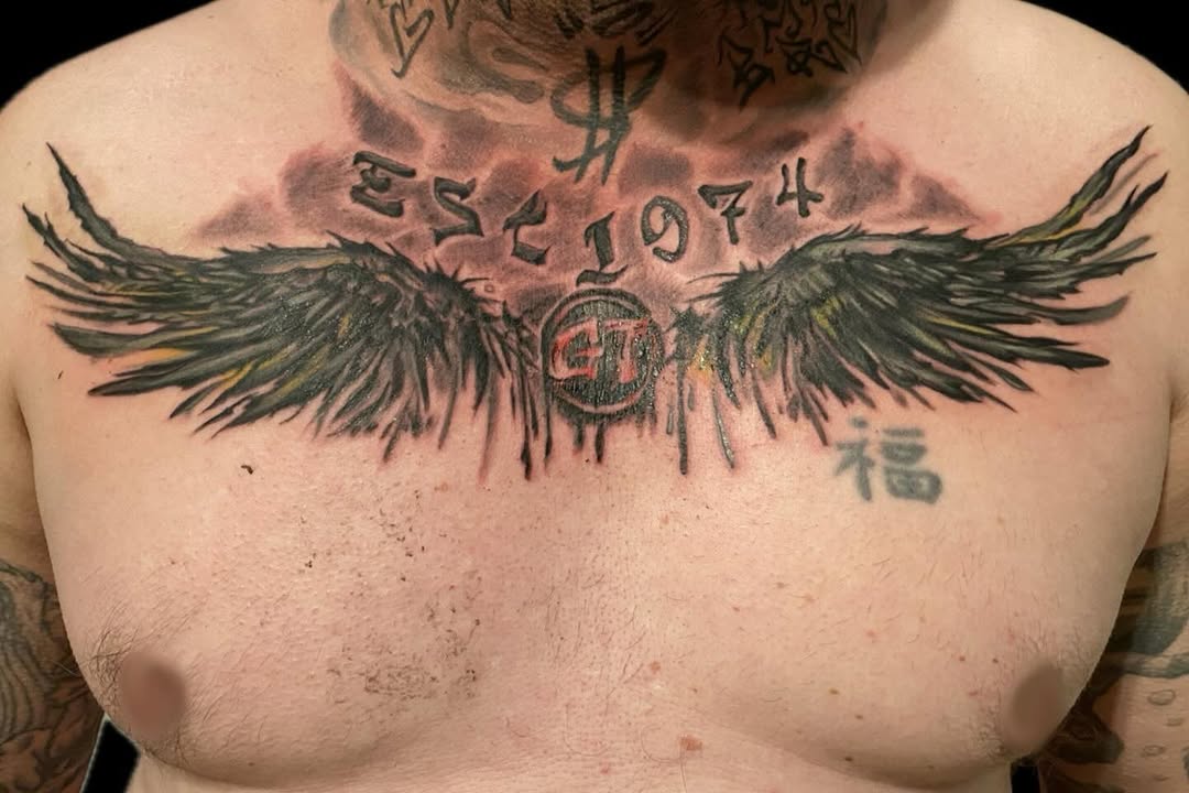 Tattoo by @alextattoos — black_and_grey, lettering_script