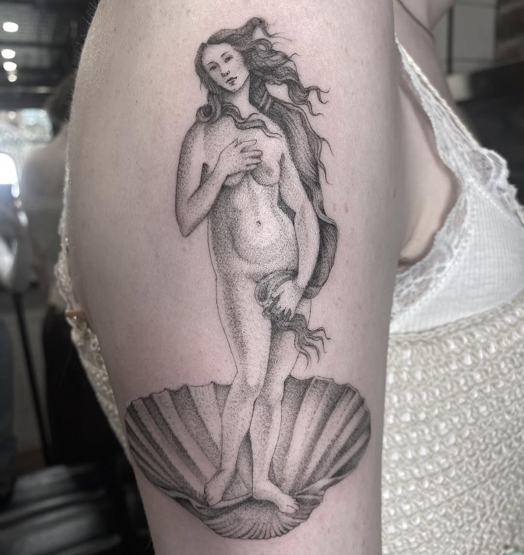 Tattoo by @oliviafoxtattoo — dotwork, illustrative