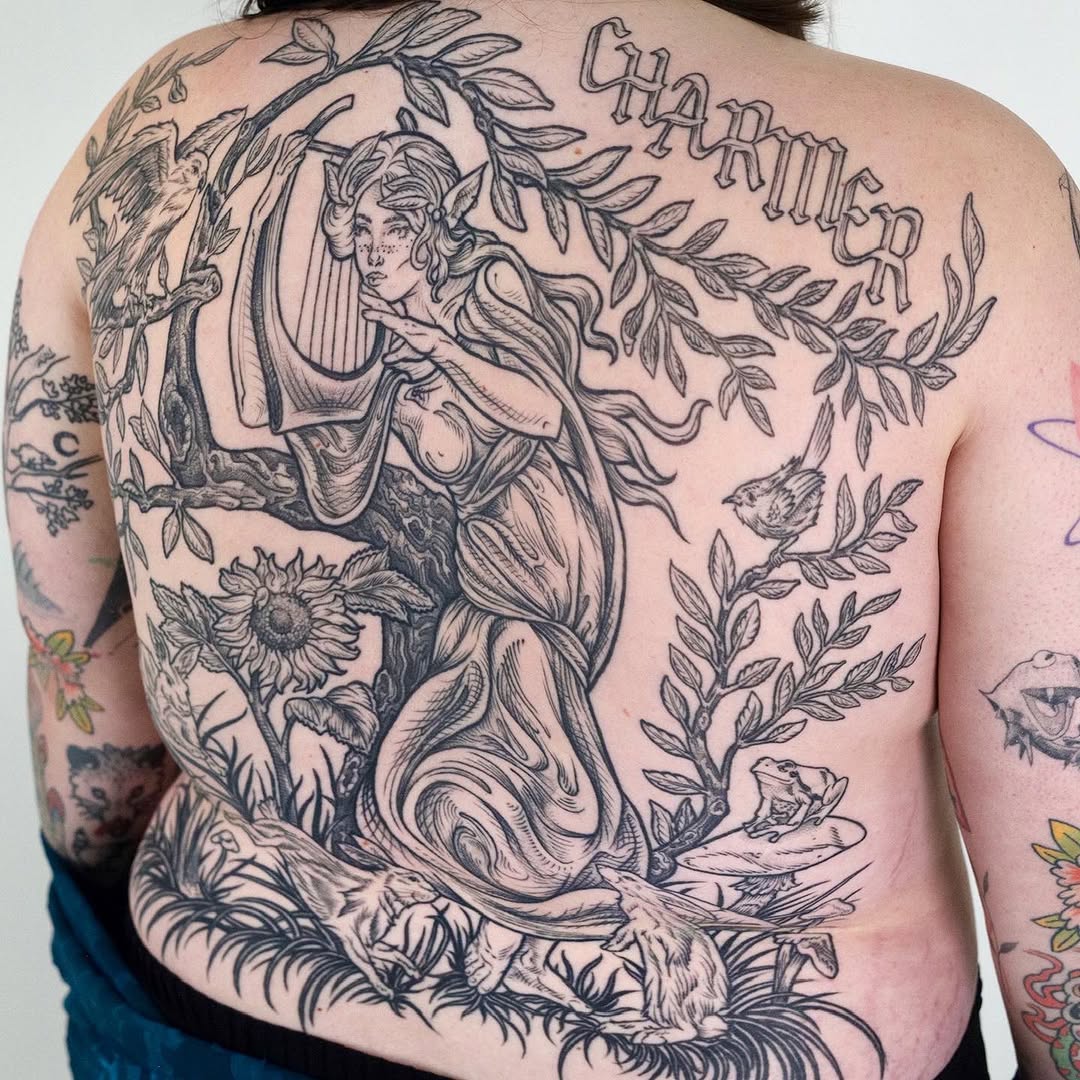 Tattoo by @hollyhawk.ink โ illustrative, lettering_script