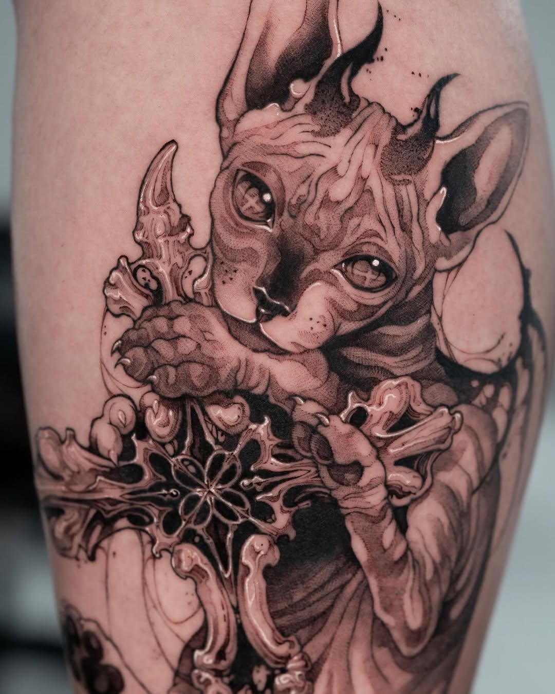 Tattoo by @yozu.tattoo — realism, black_and_grey