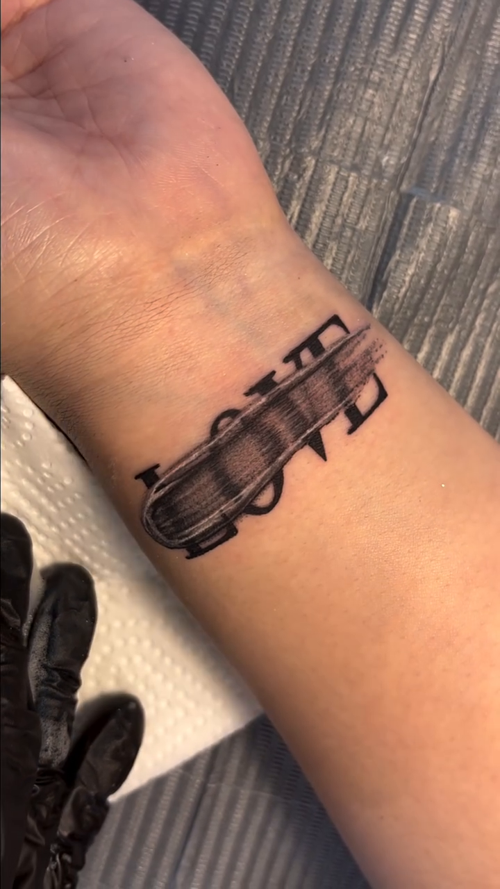 Tattoo by @gemma_tattooer — lettering_script