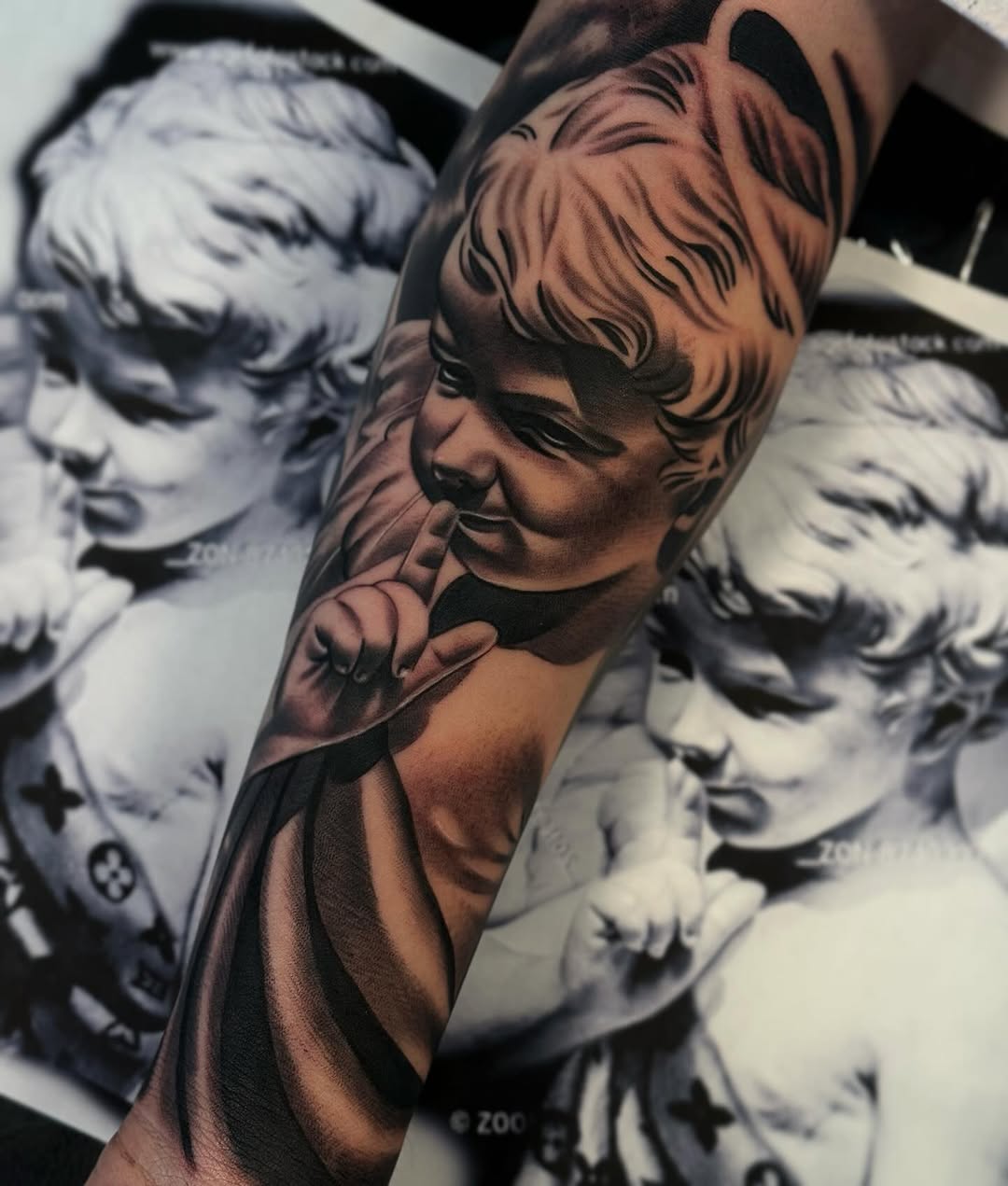 Tattoo by @angel_damiangg β realism, black_and_grey