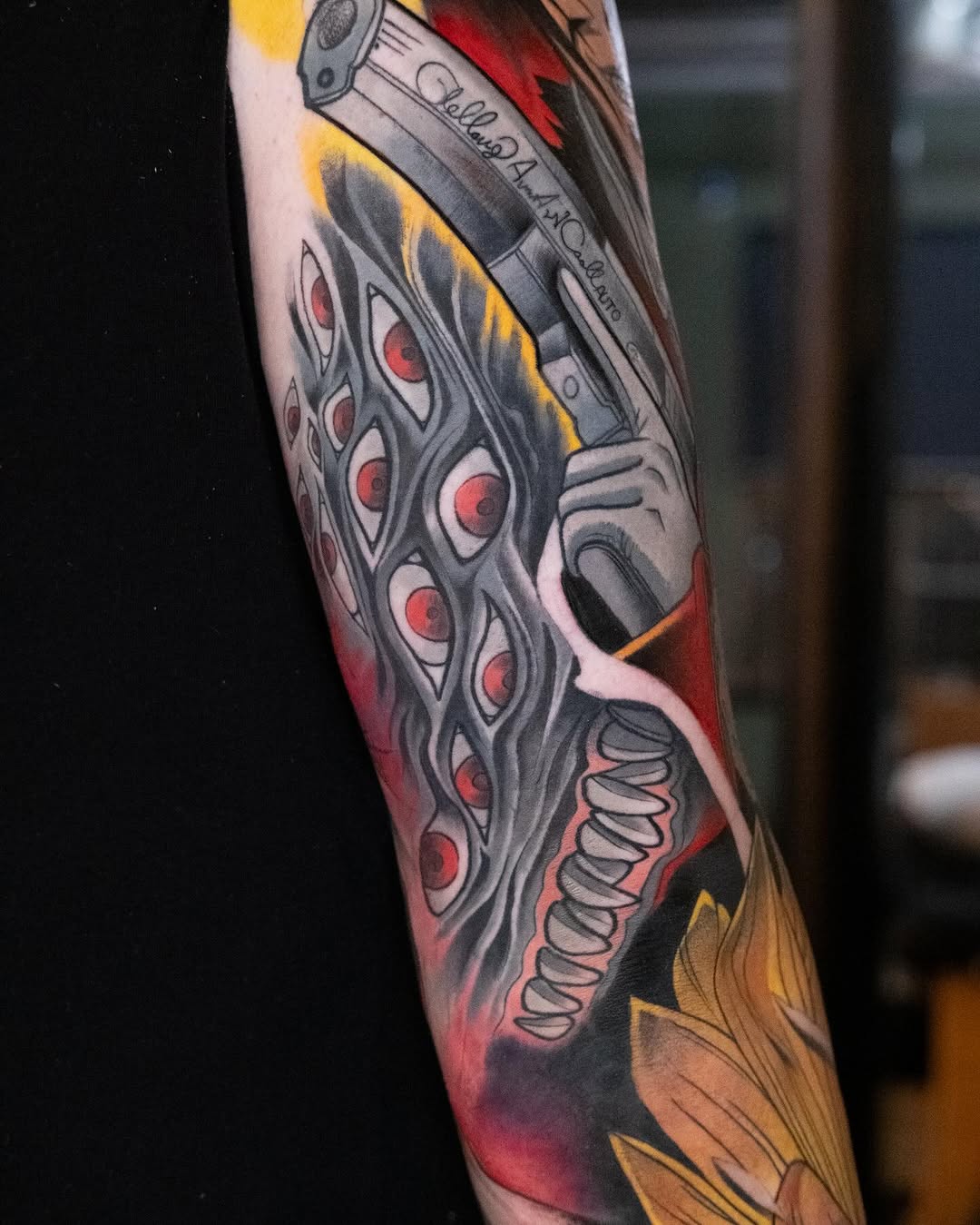 Tattoo by @coztic_tatt โ realism, black_and_grey